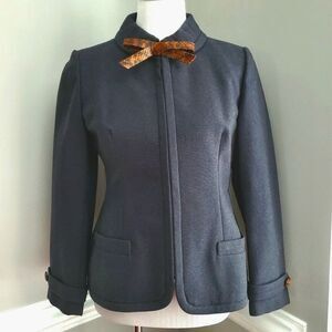 Joseph Stein by Muriel Reade Vintage Gray Wool Jacket with Snakeskin Accents